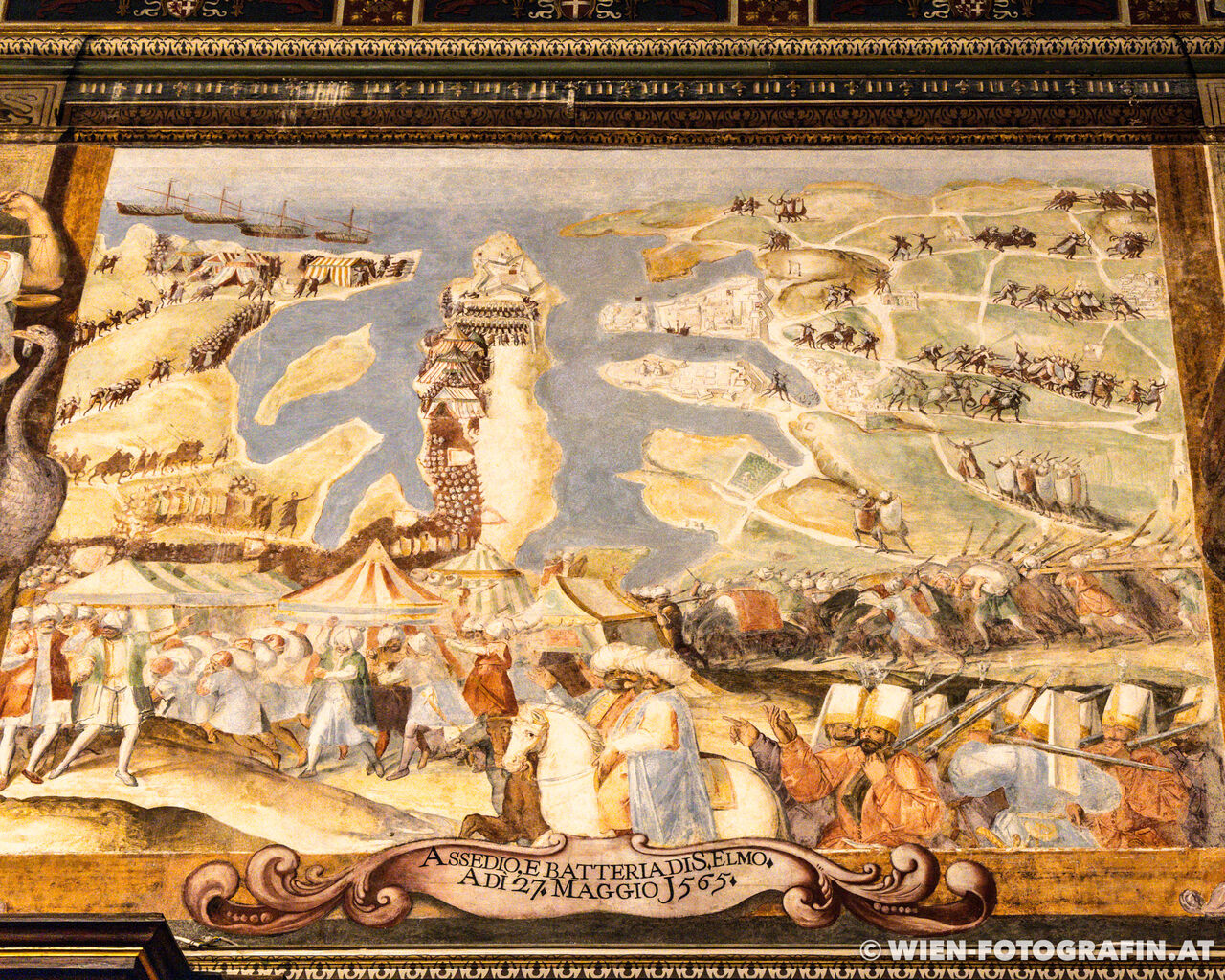 Gemälde von der Belagerung und Beschuss von St. Elmo am 27. Mai