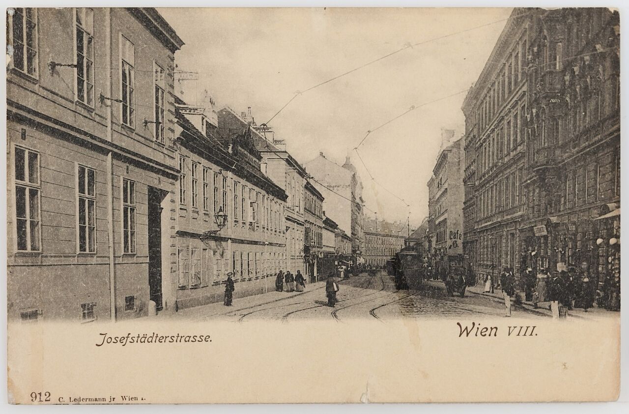 8., Josefstädter Straße (links Blinden-Institut), um 1900, Carl (Karl) Ledermann jun.