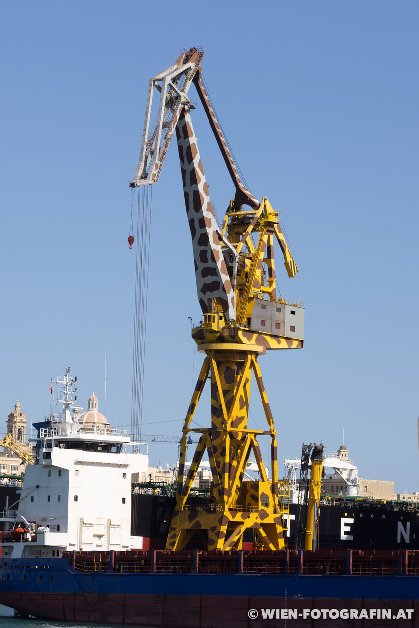 Kran mit Giraffenmuster